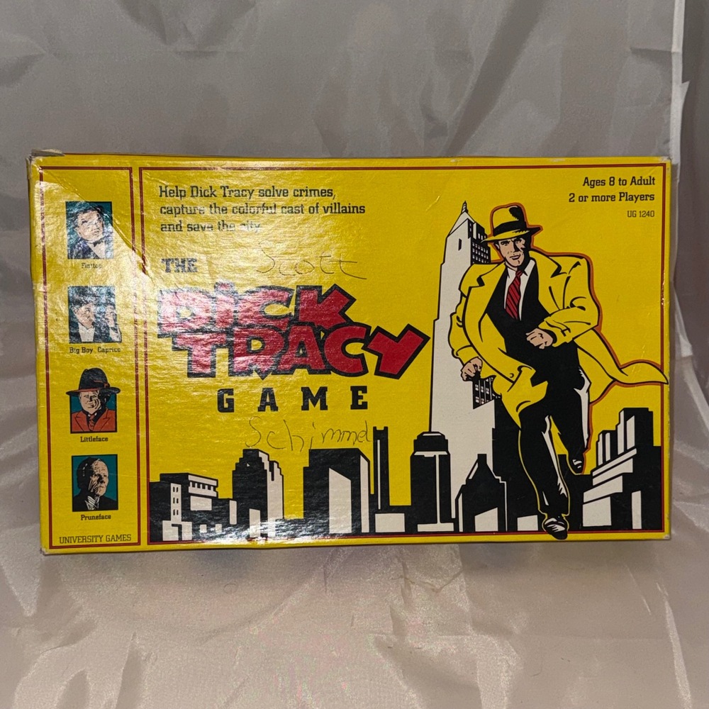 Vintage 1990 The Dick Tracy Board Game University Games UG 1240 Retro Detective